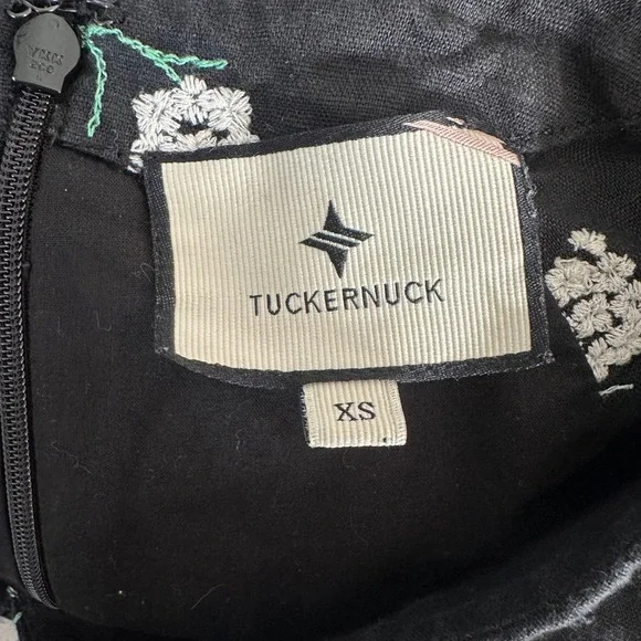 Tuckernuck Serena Mini Dress Black Embroidered Floral Linen‎ Blend Size XS - Picture 6 of 9